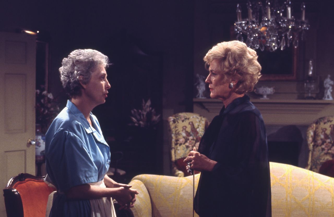 Jeanne Cooper, right, appears as Katherine Chancellor alongside Julianna McCarthy as Liz Foster on "The Young and the Restless" in 1973. Cooper, who played the character of Mrs. Chancellor for nearly 40 years, died on May 8 at age 84.