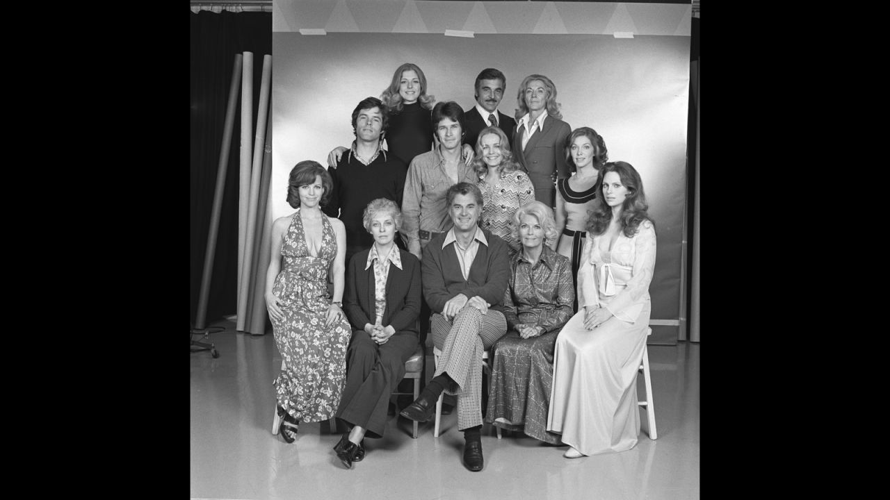Cooper, at right top, poses with the cast of "The Young and the Restless" in 1974
