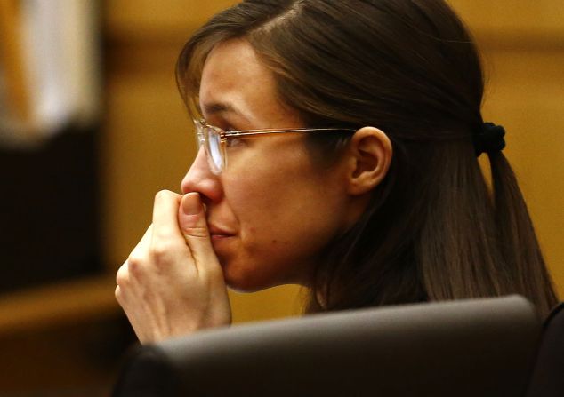 Arias listens to defense attorney Kirk Nurmi make his closing arguments on May 3. Her case drew worldwide attention.
