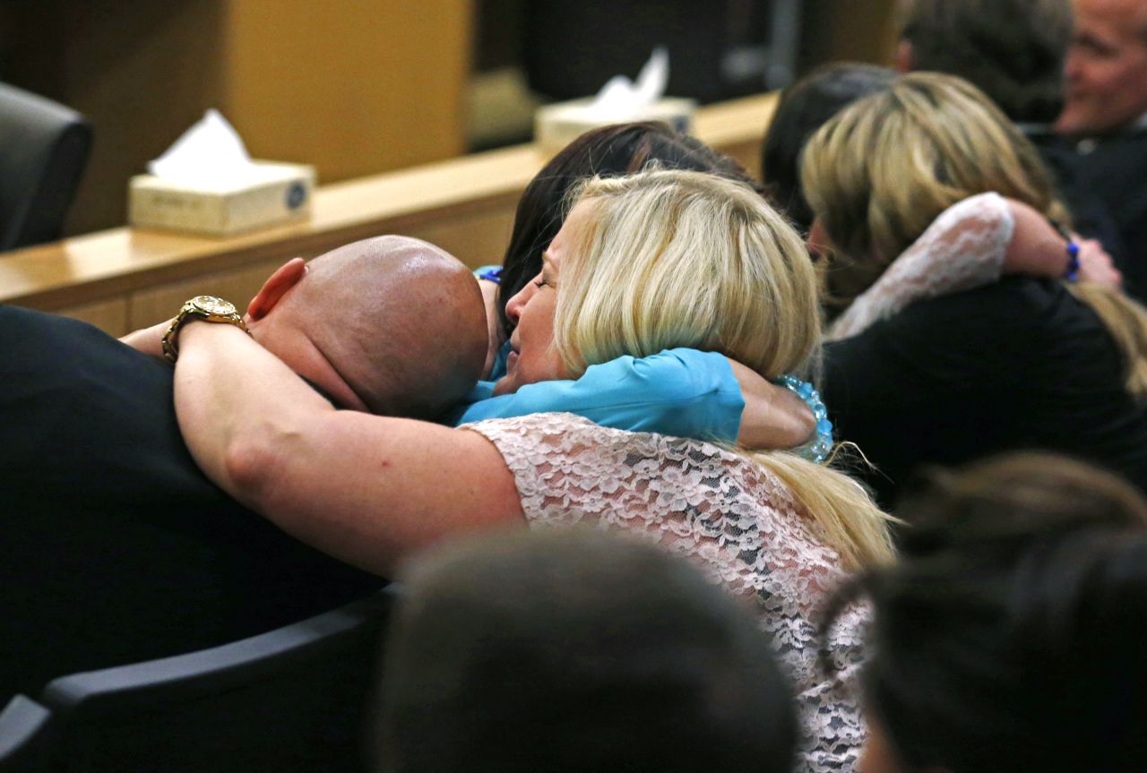 Alexander's family and friends react after Arias was found guilty of first-degree murder.