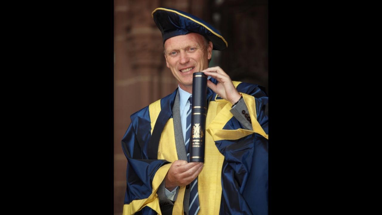 Moyes was made an Honorary Fellow for Outstanding Contributions to football and sportsmanship, by Liverpool John Moores' University during its annual graduation ceremony at the city's Anglican Cathedral in July 2011.