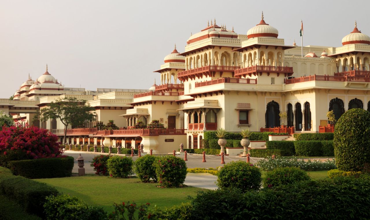 <strong>Royal residences:</strong> Also in Jaipur, travelers can experience the royal treatment at renovated palace hotels. The Rambagh Palace, for example, is the former residence of the Maharajah of Jaipur.