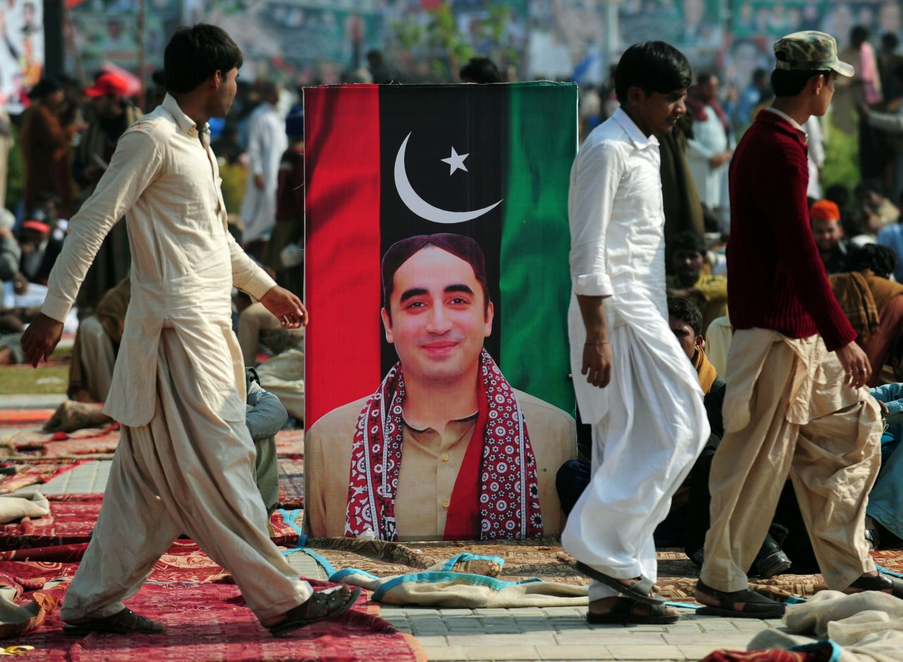 The leader of the Pakistan People's Party, Bilawal Bhutto Zardari, has been absent from rallies in the lead-up to the elections. The 24-year old, who became chairman after his mother, Benazir Bhutto, was assassinated, is not yet old enough to run for parliament.