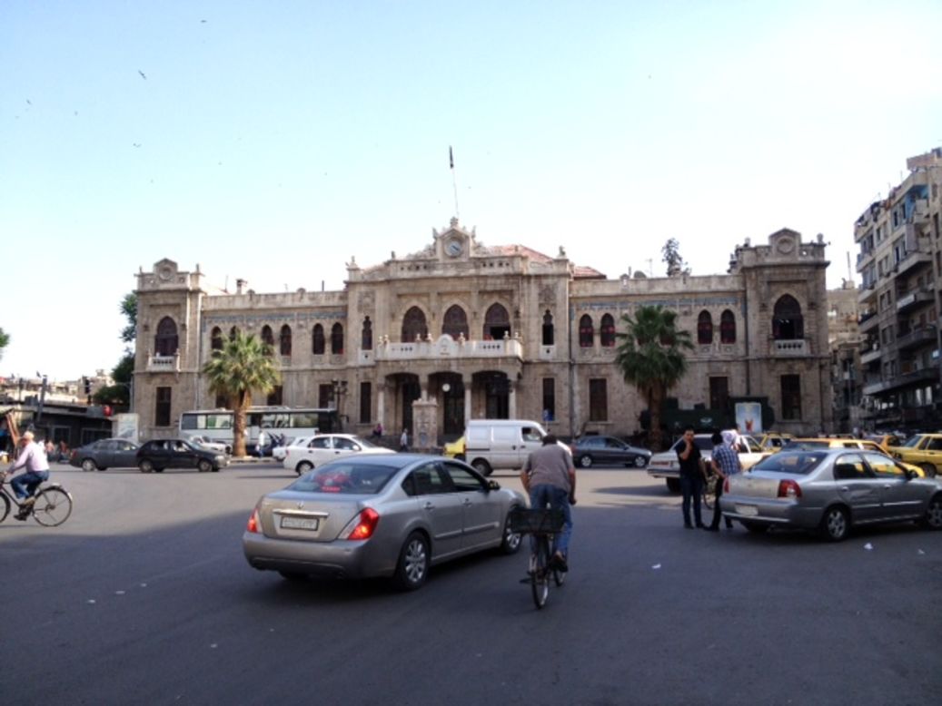 The impressive facade of the Al Hejaz railway station in Damascus built between 1913 and 1917.
