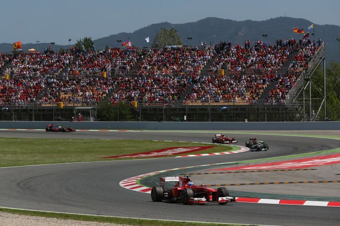The 31-year-old finished more than nine seconds ahead of second -placed Kimi Raikkonen at the Circuit de Catalunya in Montmelo, near Barcelona.