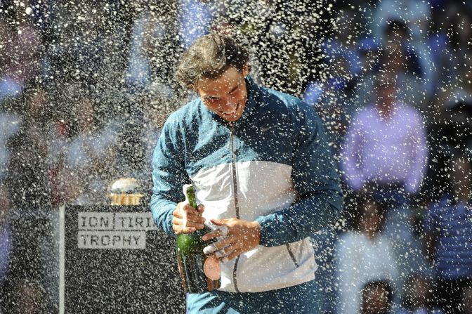In the men's tournament in Madrid, Rafael Nadal delighted his home fans by winning the Spanish tournament for the third time, beating Swiss 15th seed Stanislas Wawrinka in the final. 