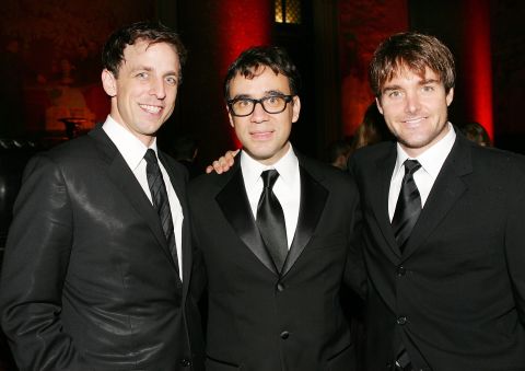 "Saturday Night Live" cast members Meyers, from left, Fred Armisen and Will Forte attend the American Museum of Natural History's Annual Museum Gala, on November 16, 2006, in New York City.