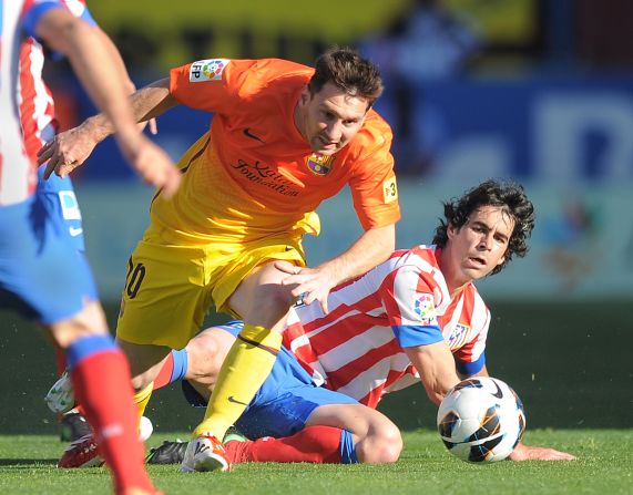 Barcelona forward Lionel Messi had to go off in the second half against Atletico Madrid, leaving his team with only 10 players having made all three replacements. The newly-crowned Spanish champions fought back to win 2-1.