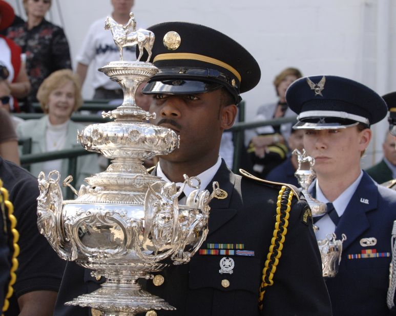 The race's solid silver Woodlawn Vase is the most expensive trophy in American sports, valued at a whopping $1 million. 