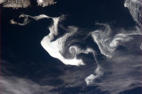 Hadfield described this formation, shown in a photo posted May 13, as "a <a href="https://twitter.com/Cmdr_Hadfield/status/330051051921227779" target="_blank" target="_blank">heraldic Spring dragon</a> of ice" off the coast of Newfoundland.