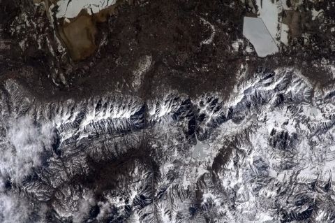 This photo was taken over a <a href="https://twitter.com/Cmdr_Hadfield/status/333626316509286400" target="_blank" target="_blank">snowy Utah</a>. "Next year, I'll get some skiing in," Hadfield quipped.