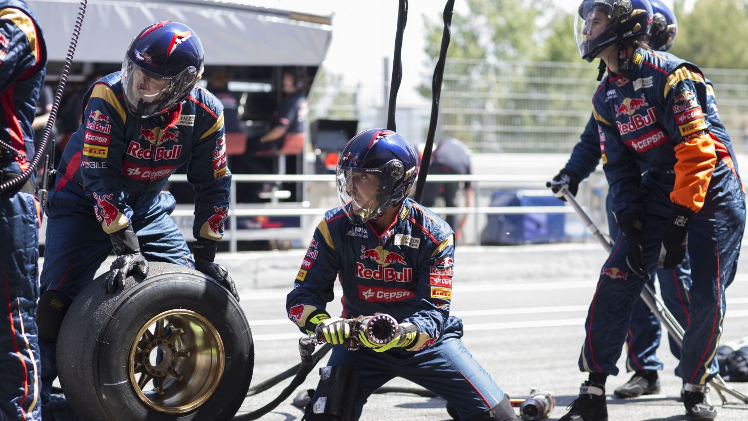 Mechanics in the pit lanes were kept extremely busy during Sunday's Grand Prix, which featured 82 pit stops.