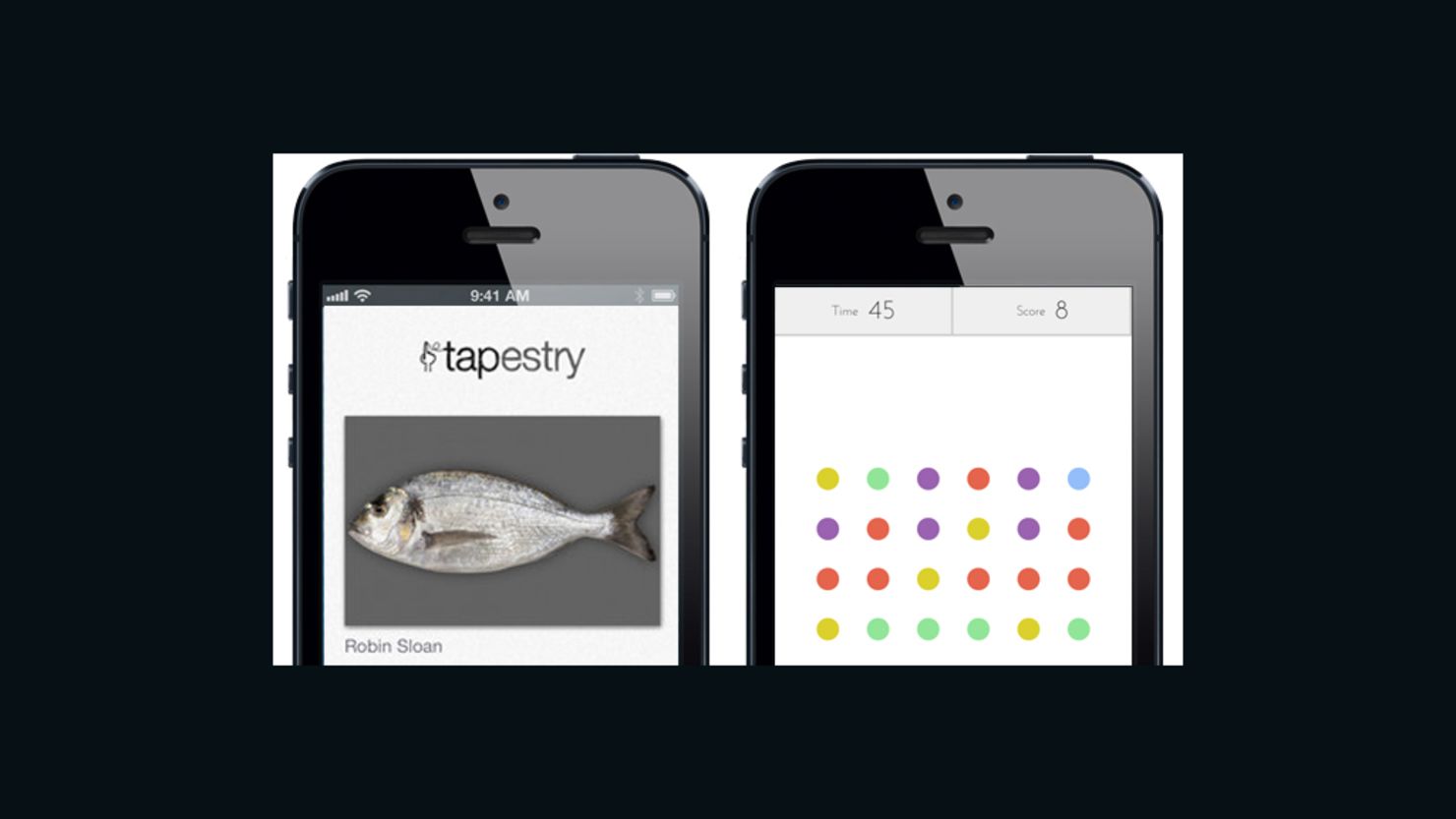 Two Betaworks apps: Tapestry, a short-story reader, and "Dots," the hit game for minimalists.