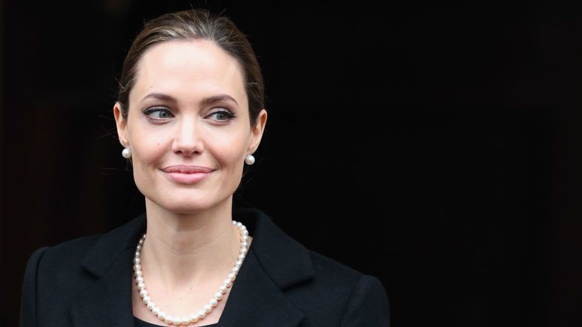 Actress Angelina Jolie leaves Lancaster House after attending the G8 Foreign Minsters' conference on April 11, 2013 in London, England. G8 Foreign Ministers are holding a two day meeting where they will discuss the situation in the Middle East; including Syria and Iran, security and stability across North and West Africa, Democratic People's Republic of Korea and climate change. British Foreign Secretary William Hague will also highlight five key policy priorities. 