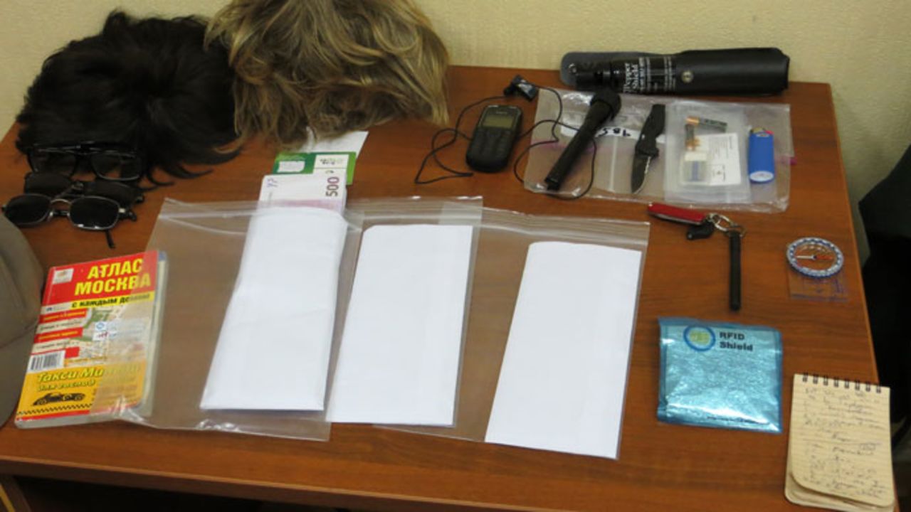 The FSB says these were his belongings, including wigs, sunglasses and  knives.