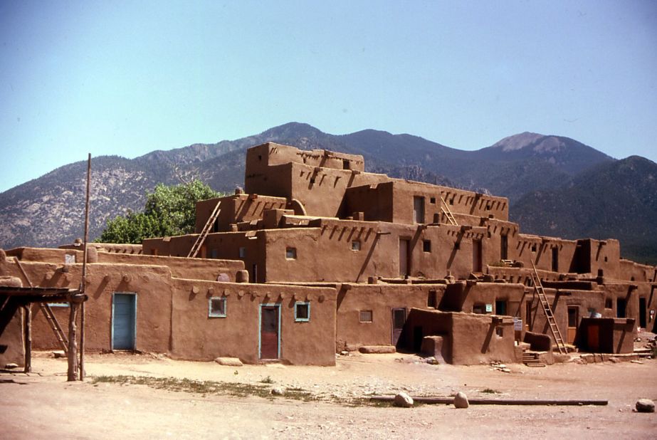 Two and a half hours northwest of Albuquerque, New Mexico, the Taos Pueblo is a village of adobe buildings that has been continually occupied by Native Americans for more than a thousand years. 