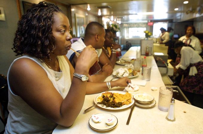 Soul food makes the list because it's delicious, unapologetically artery-clogging and it brings us face to face with our turbulent past. Sylvia's in New York (pictured) may be the most well known. 