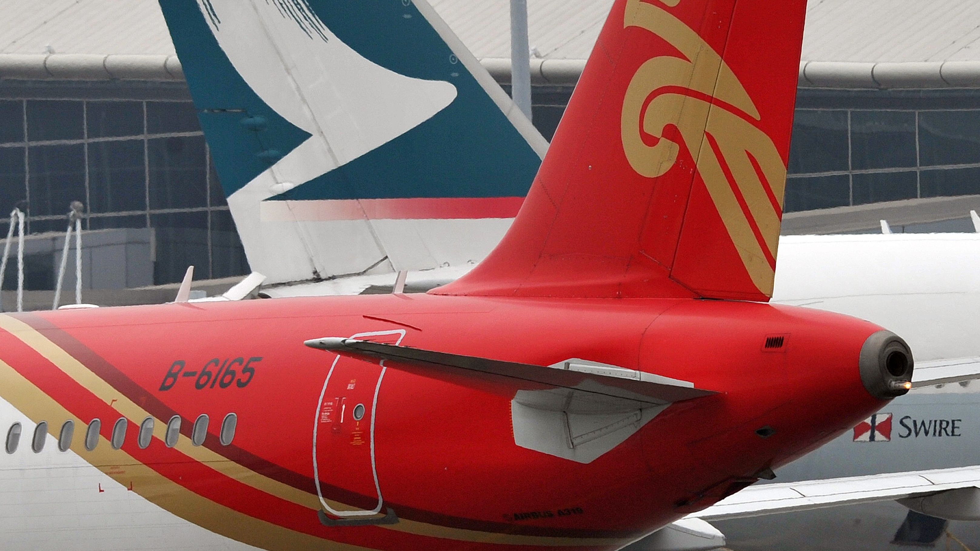 A file image of a Shenzhen Airlines plane at Hong Kong International Airport.