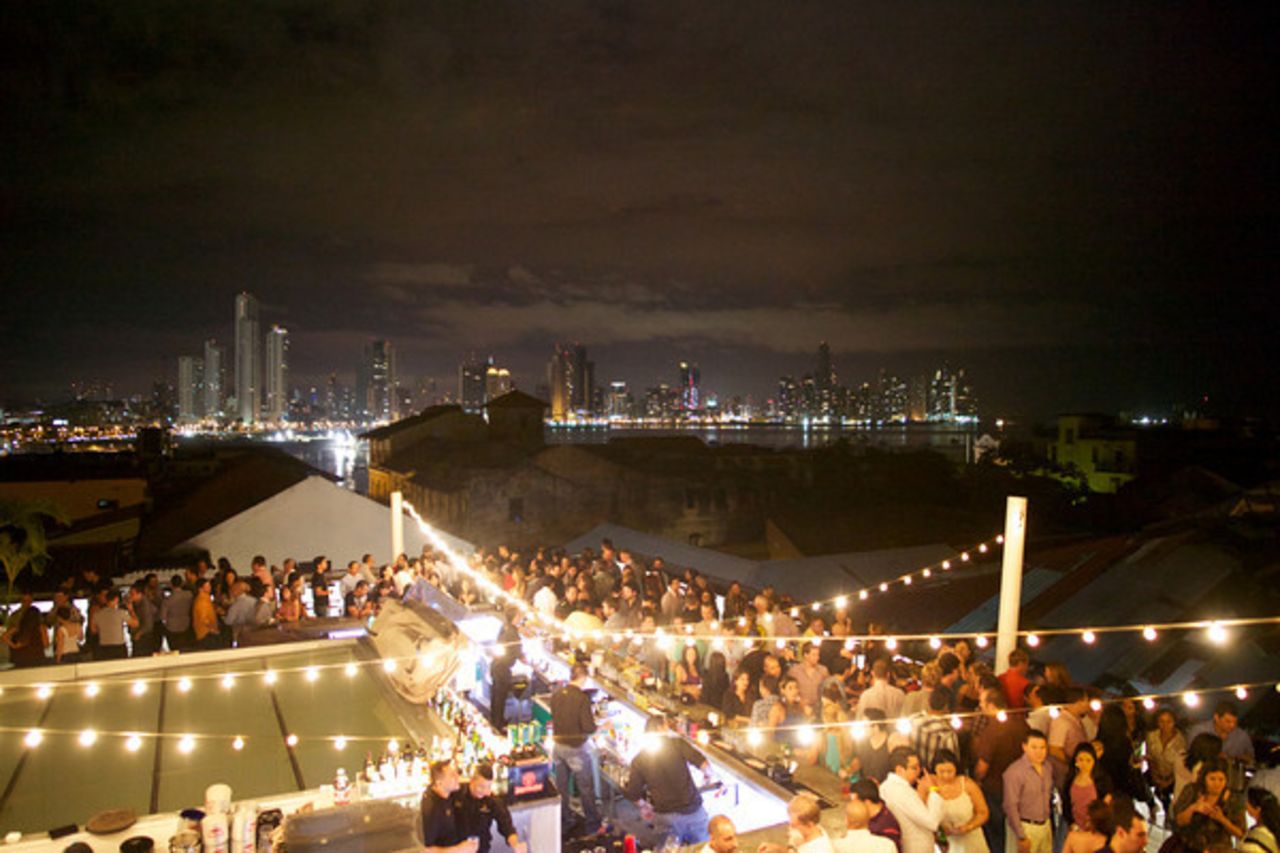 Big city, big lights, at Tantalo Hotel's rooftop bar.