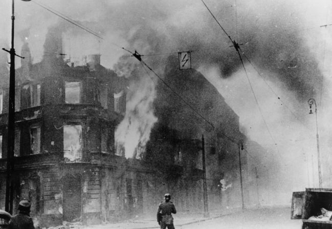 The uprising finally ended on May 16, 1943, when the Nazi soldiers set the district on fire and razed the ghetto to the ground.