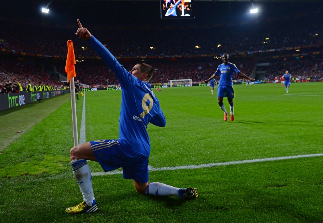 Torres then pulled off his best impression of Usain Bolt as the Chelsea players began to celebrate.