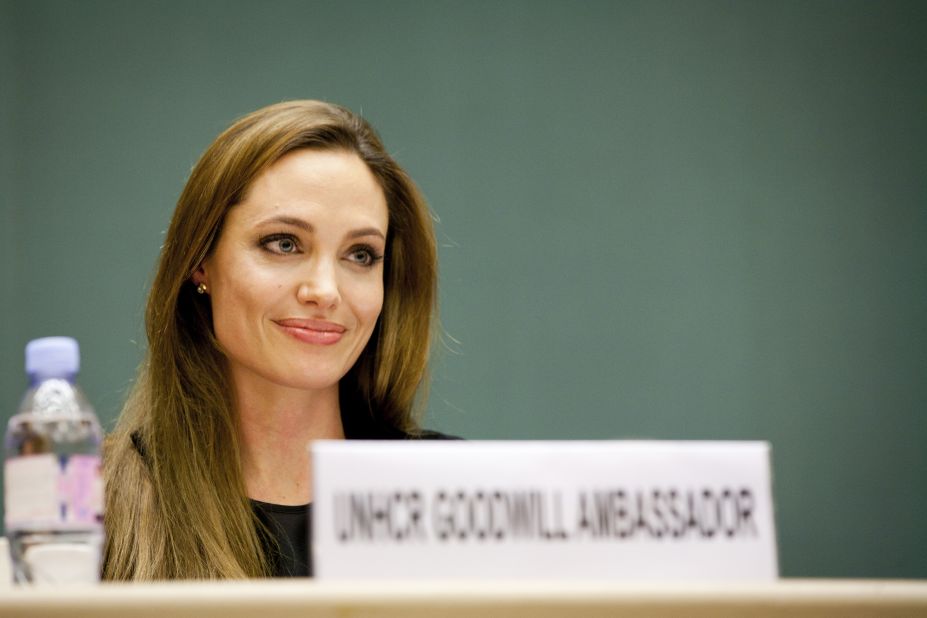 Jolie has undertaken over 40 trips to conflict zones around the world, and last  April she was named UN Special Envoy for refugees. She is pictured here attending the annual meeting of the UNHCR's governing Executive Committee on October 4, 2011 in Geneva, Switzerland. 