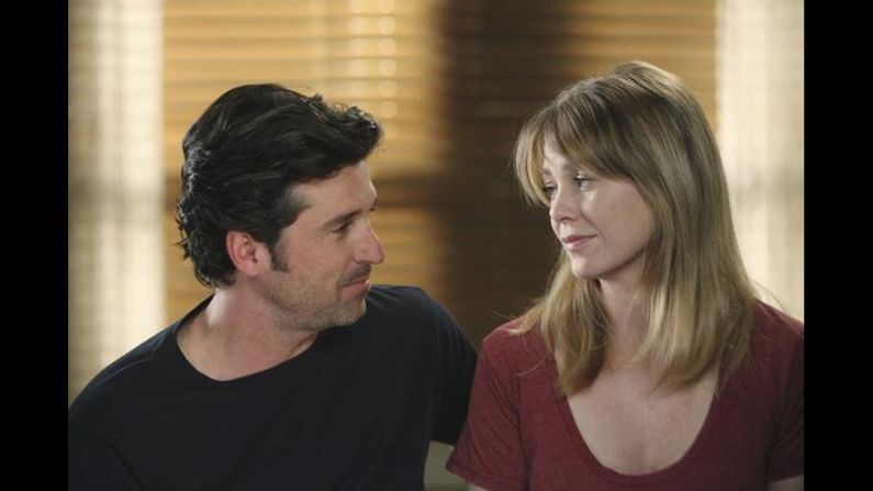 Here's a still of Dempsey and Ellen Pompeo in "Grey's Anatomy." But Dempsey is no longer "Dr McDreamy" -- he was killed off in a car accident last season.