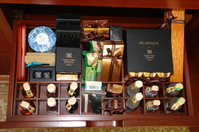 The <a href="http://www.kempinski.com/en/istanbul/ciragan-palace/welcome/" target="_blank" target="_blank">Cıragan Palace Kempinski</a> in Istanbul, Turkey, goes all out-on culture, stocking its minibar with signature local treats such as chocolates, coffee and Turkish delights.
