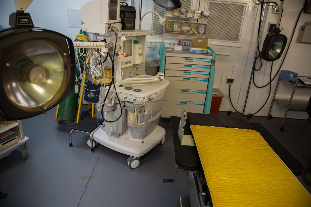 Medical equipment inside the Detainee Medical Center.