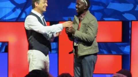 Ruganzu Bruno at the TEDx summit in Doha.