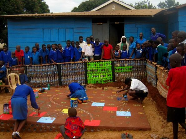 A huge board game built inside the school yard in Acholi Quarters, Kireka. 