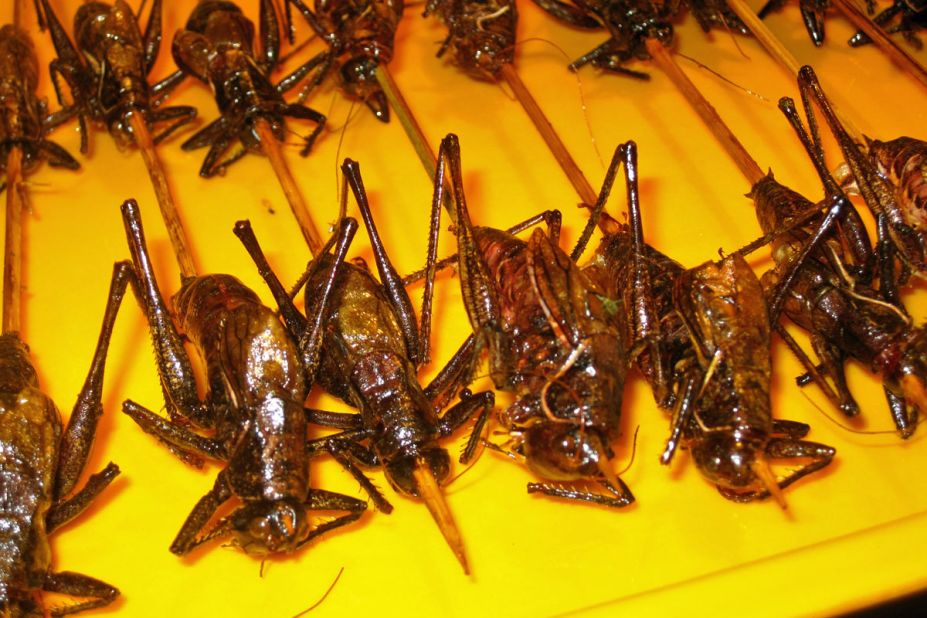 Chewing on locusts is nothing new in Asia. Japanese and Thais are partial to them too. Vendors at Beijing's popular Donghuamen Night Market out these six-legged insects as an environmentally friendly alternative to meat, and also for their high fiber content. Loaded with protein, deep-fried locust tastes a bit like fried chicken.