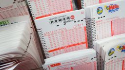 Lottery tickets are on display at a store in New York on Thursday, May 16. The Powerball jackpot marks the second-largest lottery jackpot in U.S. history. The largest was $656 million in the Mega Millions game in March 2012.