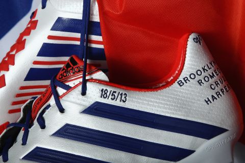 Beckham's boot sponsors Adidas had prepared a special edition for the match against Brest -- bearing the date and the names of his children. 