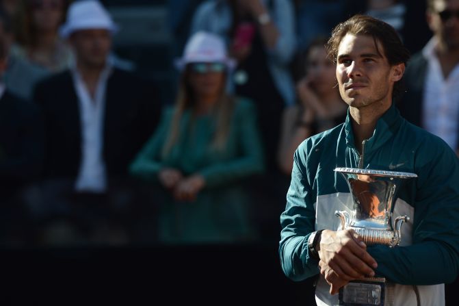 Rafael Nadal savors his sixth title of his remarkable comeback and 24th Masters crown after thrashing Roger Federer ni Rome.