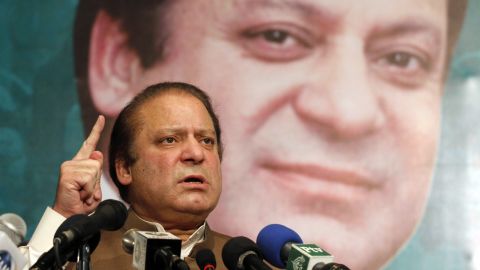 Pakistan's incoming Prime Minister Nawaz Sharif addresses his party's newly elected MPs in Lahore on May 20, 2013. Arif Ali/AFP/Getty Images