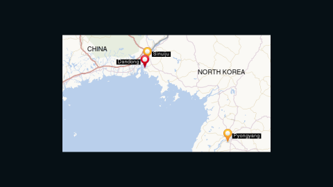 Sinuiju is the North Korea border town opposite Dandong