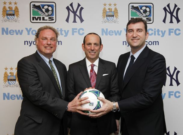 New York Yankees president Randy Levine, MLS chief Don Garber and Manchester City CEO Ferran Soriano revealed the new franchise plans.