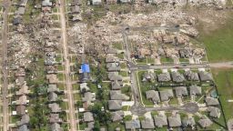 An aerial view of the destruction caused by the massive tornado that struck areas south of Oklahoma City on Monday, May 20, shows the magnitude of damage left in its path. The storm's winds topped 200 mph as it carved a 17-mile path of destruction through Oklahoma City suburbs. On Tuesday, May 21, CNN sent photographer David McNeese to capture the story from above: