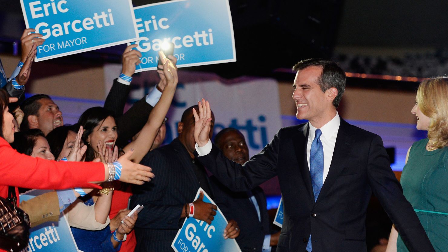 "I am honored to lead this city for the next four years," said Los Angeles Mayor-elect Eric Garcetti.