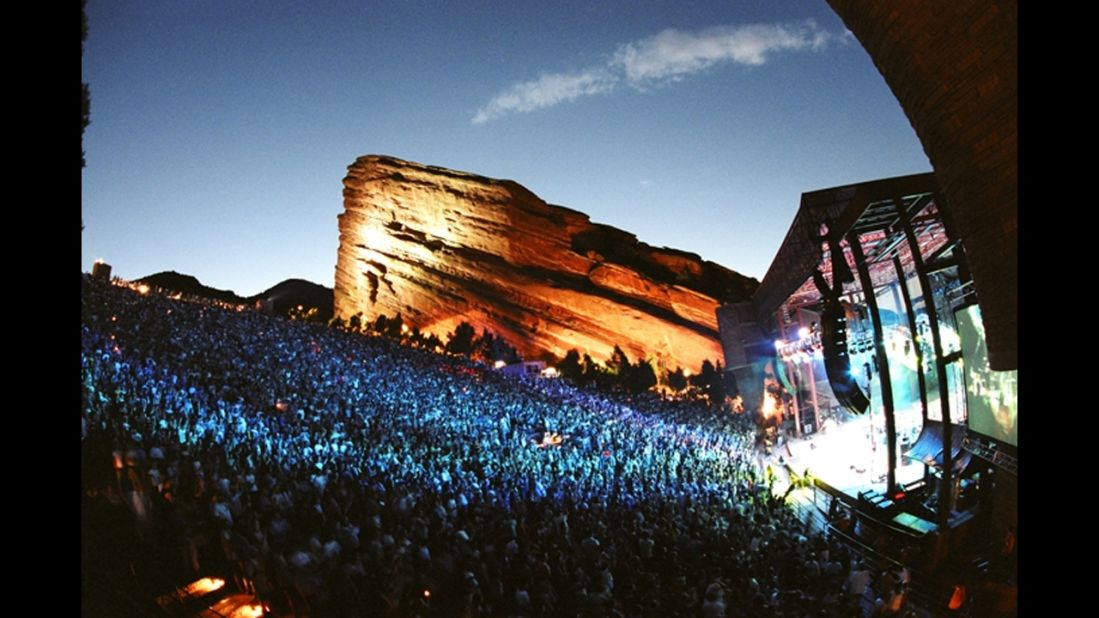 Red Rocks Amphitheatre in Colorado offers spectacular natural scenery and stargazing in addition to big names in music.