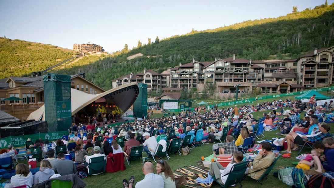 Snow Park Outdoor Amphitheatre in Park City, Utah, hosts the Deer Valley Music Festival from late June through mid-August.