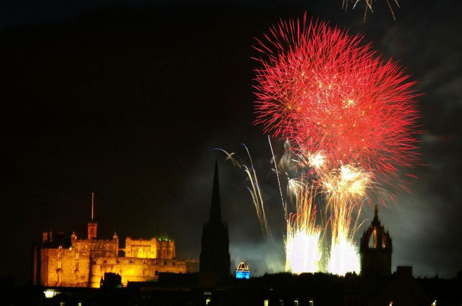 A fireworks show brings the Edinburgh International Festival to a close at Edinburgh Castle in Scotland. Watch this summer's finale on September 1 from the Princes Street Gardens.   