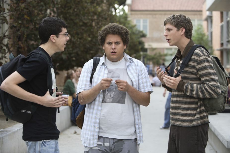 <strong>"Superbad" (2007)</strong>: A buddy movie set amid the drama of high school, Jonah Hill had a breakout role along with Michael Cera and "McLovin'" Christopher-Mintz Plasse as they portrayed a trio of uncool kids whose use of a fake IDs sets off the night of their lives.