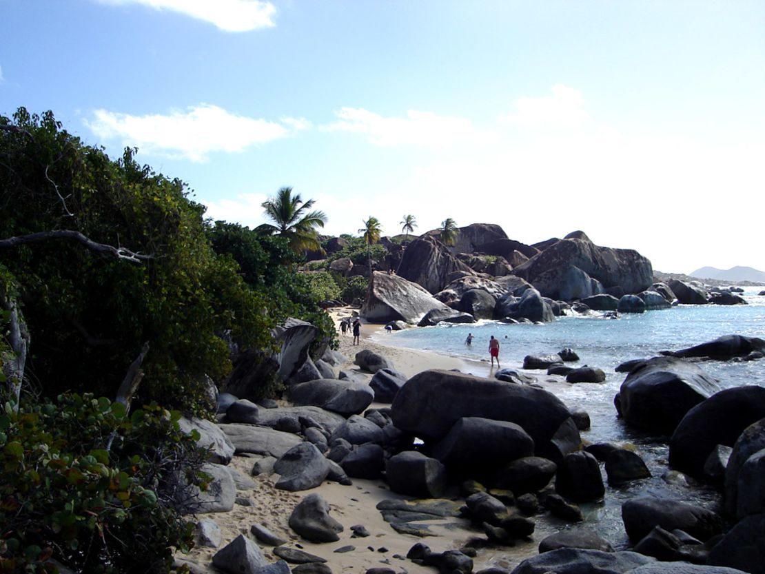 The Baths beach in the British Virgin Islands. 