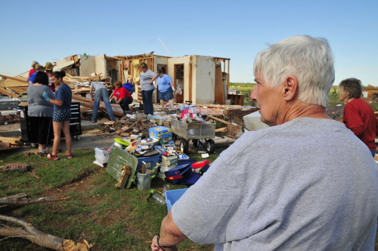 Kay Taylor, 63, moved into her home here after the 1999 tornado. She plans to rebuild.