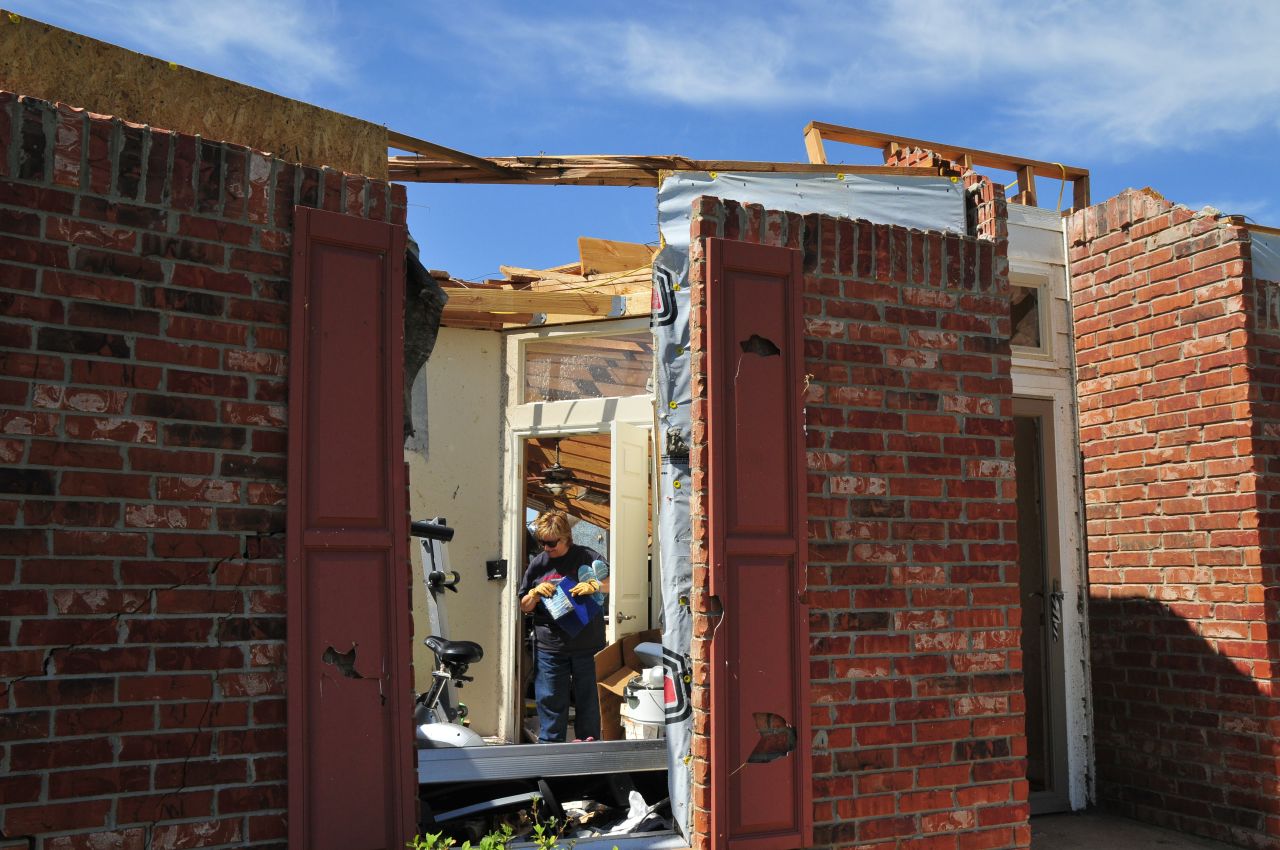Cheryl Richeson survived Monday's tornado by hiding out in her family's safe room, which is built to withstand Oklahoma's severe weather.