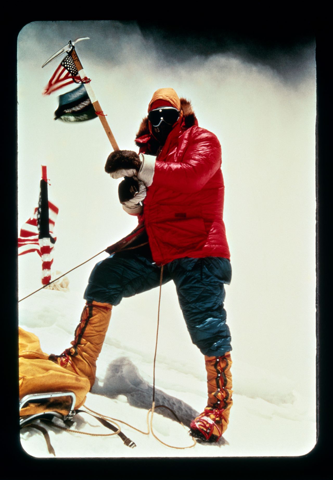 Whittaker summits Mount Everest on May 1, 1963, at 1 p.m.