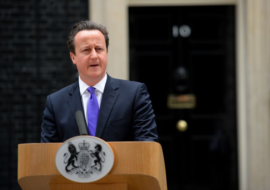 Britain's prime Minister David Cameron addresses media representatives at 10 Downing Street in London on May 23, a day after a soldier who was hacked to death in a London street by two suspected Islamist extremists. 