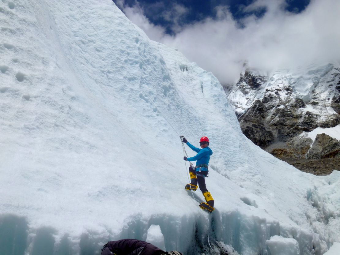 Shriya during a practice climb, before attempting Everest.